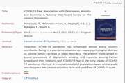 COVID-19 Fear Association with Depression, Anxiety, and Insomnia: A National Web-Based Survey on the General Population